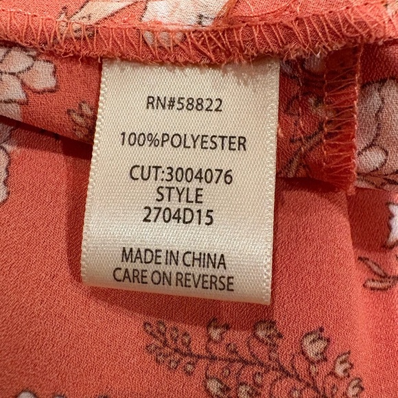 Max Studio Women's Orange Floral Skirt Flounce Knee Length - Picture 4 of 7